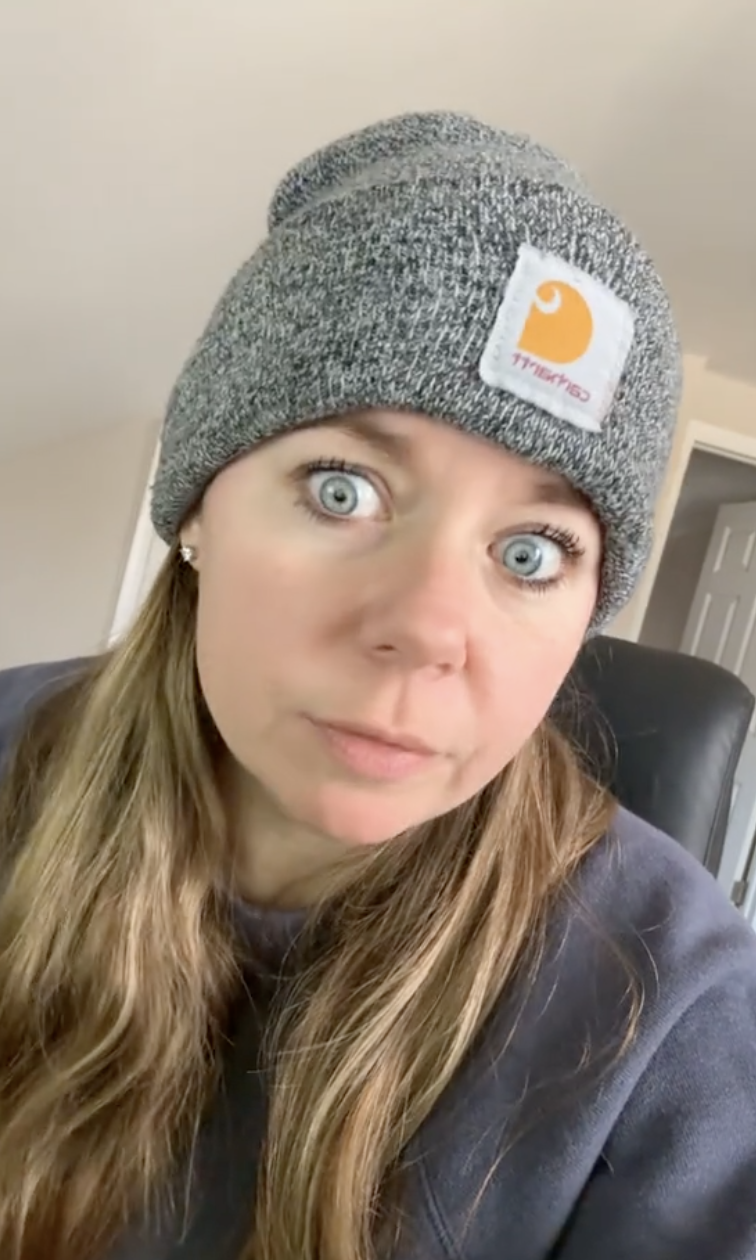 woman staring with big eyes